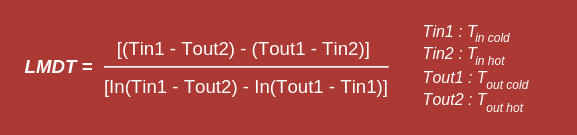 Heat transfer equipment formula calculation